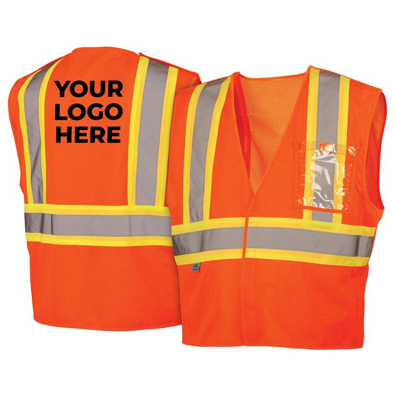 Custom Pyramex RVHL27 Type R Class 2 Hi-Vis Breakaway Mesh Safety Vest