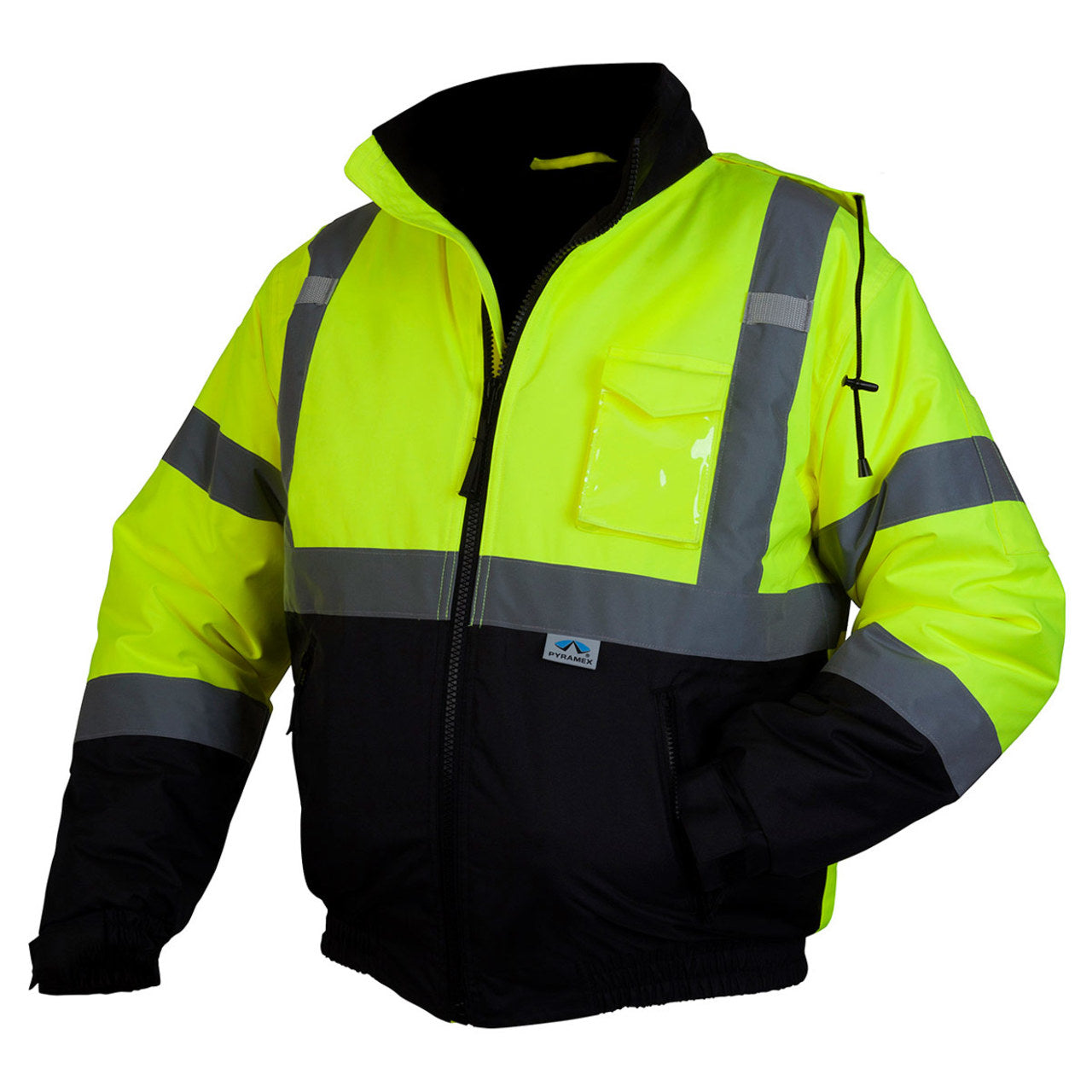 Custom Pyramex RJ32 Type R Class 3 Hi-Vis Waterproof Quilt Lined Jacket, Hi-Vis Lime Green