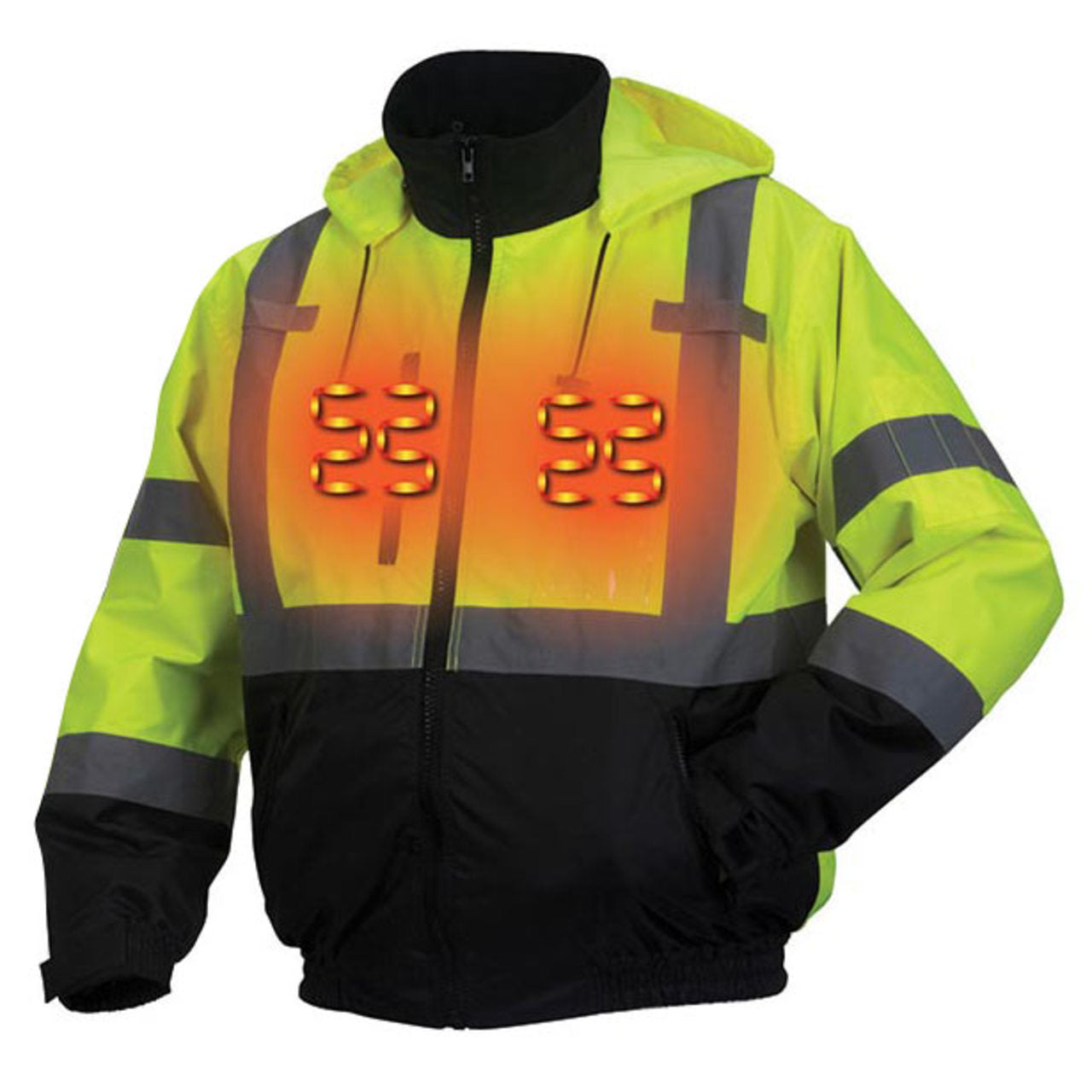 Custom Pyramex RJ31H Type R Class 3 Hi-Vis Heated Waterproof Fleece Lined Jacket
