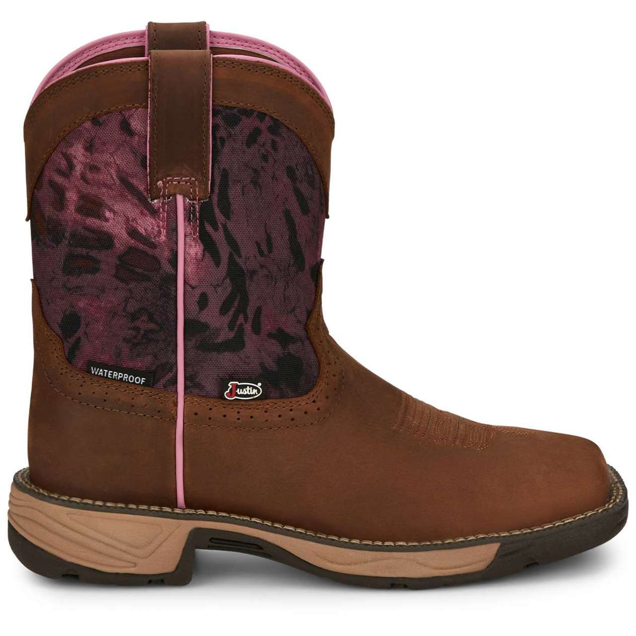 Justin Women's Stampede Rush 8" Waterproof EH Soft Toe Boots, SE4358, Brown