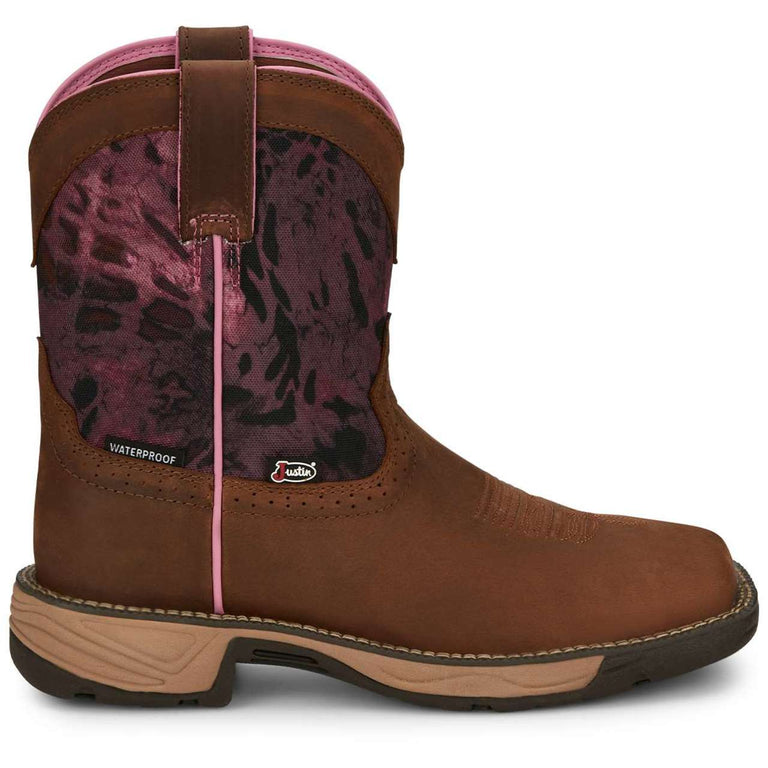 Justin Women's Stampede Rush 8" Waterproof EH Soft Toe Boots, SE4358, Brown