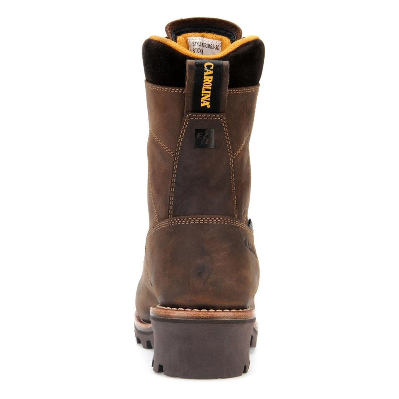Carolina Men's Birch 8" Logger Waterproof EH Soft Toe Boots, CA7022, Brown