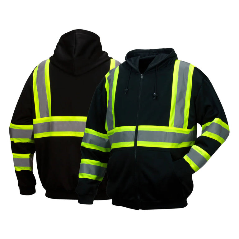Custom Pyramex RSZH34 Type O Class 1 Enhanced Visibility Zip Hooded Sweatshirt