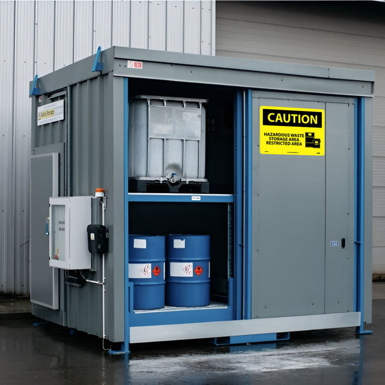 Caution Hazardous Waste Storage Area Restricted Area Graphic 10x14 Aluminum Sign