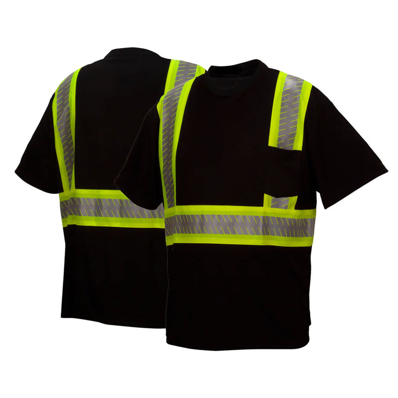 Custom Pyramex RTS23 Type O Class 1 Enhanced Visibility Short Sleeve T-Shirt, Black
