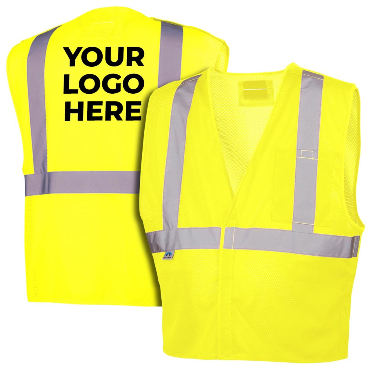 Custom Pyramex RVHL25 Type R Class 2 Hi-Vis Breakaway Mesh Safety Vest