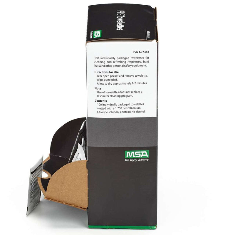MSA PPE Alcohol Cleaning Wipes, Box of 100 (697383)