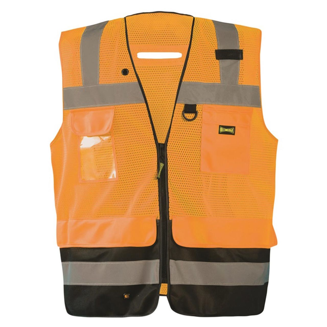 OccuNomix Type R Class 2 Hi-Vis Black Bottom Surveyor Safety Vest, LUX-LTGCSBK