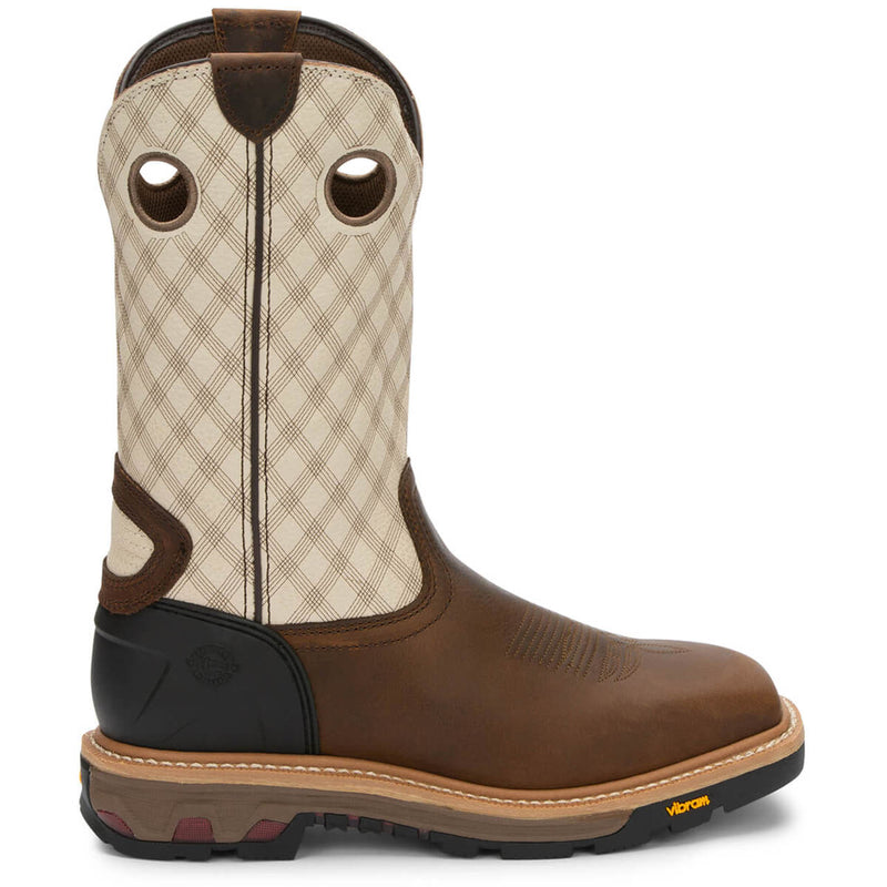 Justin Men's Roughneck 12" EH Soft Toe Boots, WK2116, Brown
