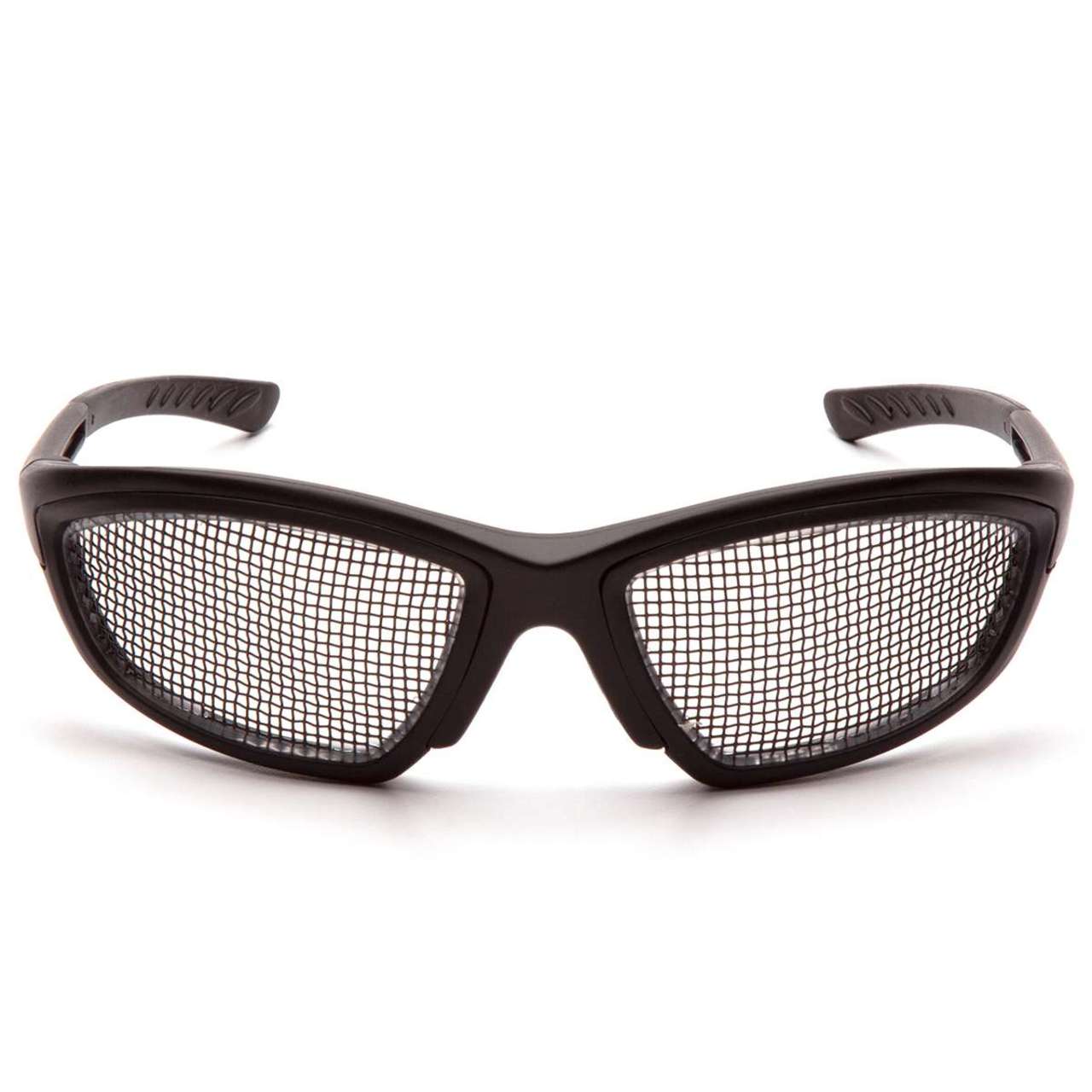 Pyramex Trifecta Safety Glasses, Wire Mesh Lens, Black Frame