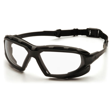 Pyramex Highlander Plus Foam Padded Sealed Safety Glasses - Black/Gray Frame