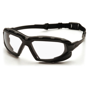 Pyramex Highlander Plus Foam Padded Sealed Safety Glasses, Black/Gray Frame