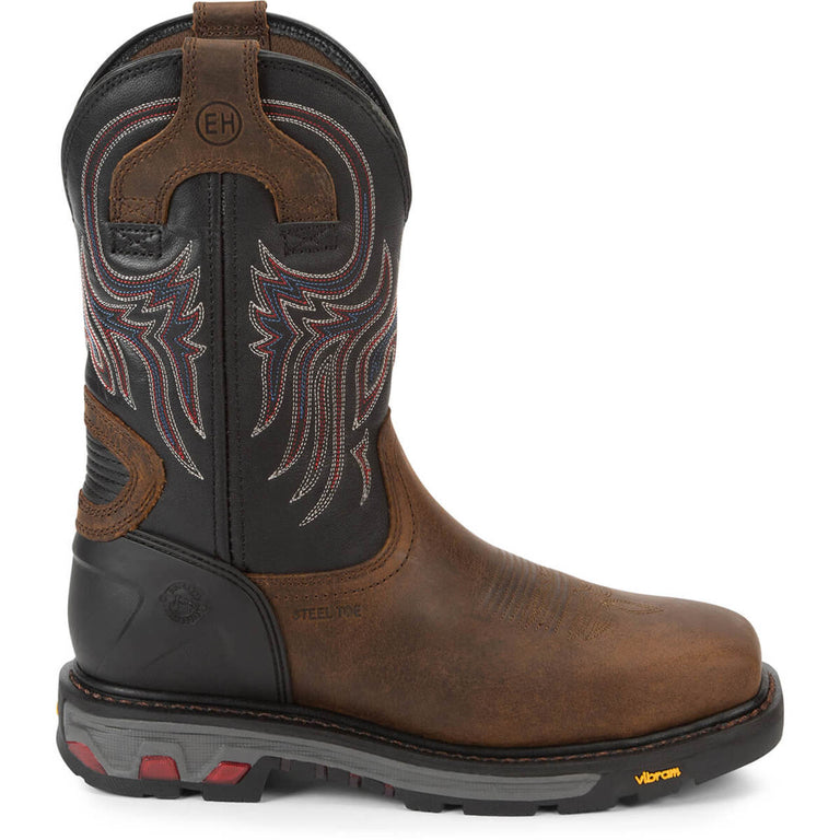 Justin Men's Tanker 11" EH Steel Toe Boots, WK2104, Brown