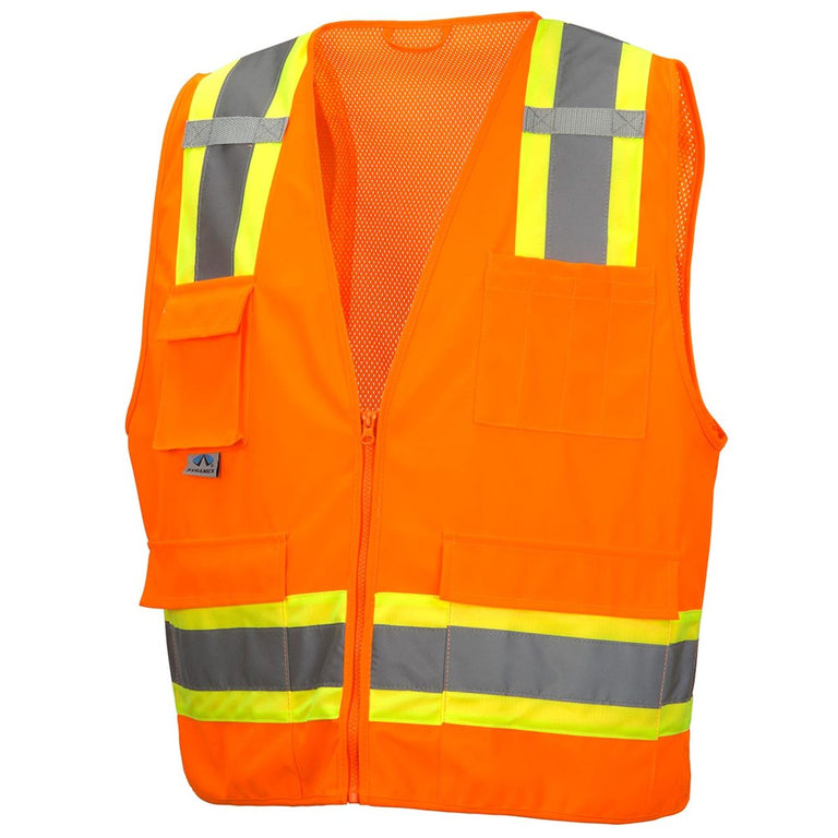 Custom Pyramex RVZ24 Type R Class 2 Hi-Vis Surveyor's Mesh Back Safety Vest