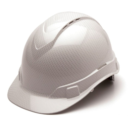 Custom Pyramex Ridgeline HD Glossy Vented Cap Style Hard Hat 4-Point Ratchet Suspension