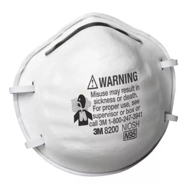 3M 8200 N100 Industrial Respirator, USA Made, White