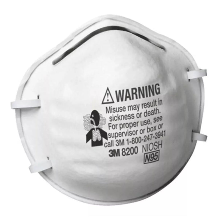 3M 8200 N100 Industrial Respirator, USA Made, White