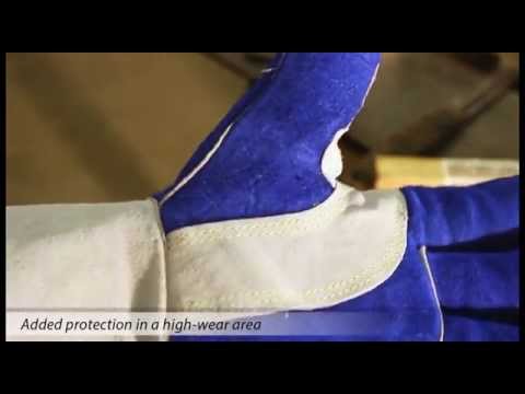 Black Stallion 320 Cowhide Stick Welding Gloves with CushionCore Liner, Blue