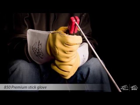 Black Stallion 850 Premium Grain Elkskin Stick Welding Gloves with Nomex Lined Back, Yellow