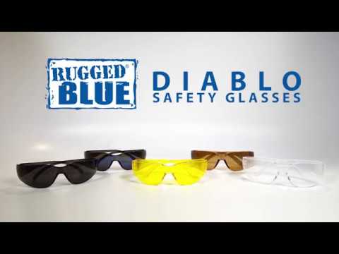 Rugged Blue Diablo Safety Glasses, Brown Lens, 12 Pack