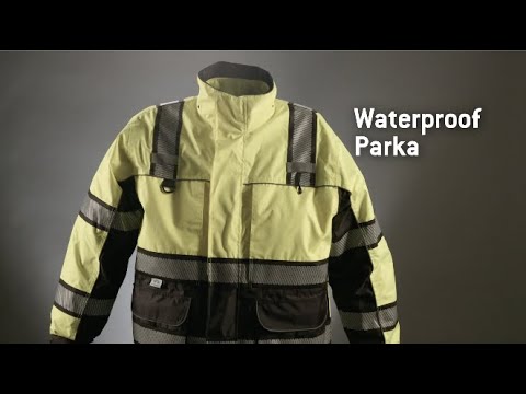 Pyramex RPB36 Type R Class 3 Hi-Vis Waterproof 2-in-1 Quilt Lined Parka, Hi-Vis Lime Green