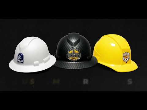 Custom 3D Pyramex Ridgeline Vented Full Brim Hard Hat 4-Point Ratchet Suspension