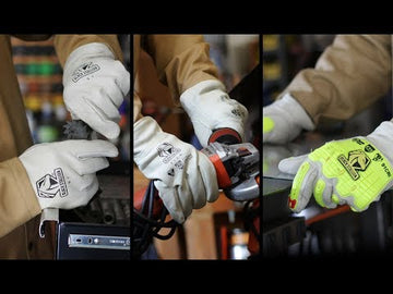 Black Stallion 91CRI A6 Cut Resistant Grain Cowhide Leather Driver Impact Gloves