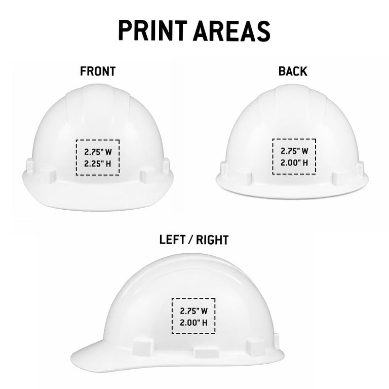 Custom Delta Plus Americana Vented Cap Style Hard Hat, 4-Point Mega Ratchet Suspension