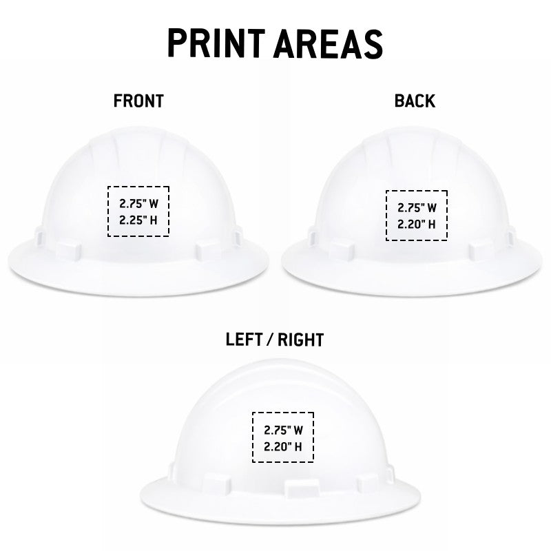 Custom Delta Plus Americana 360 Type 2 Full Brim Hard Hat, 4-Point Mega Ratchet Suspension