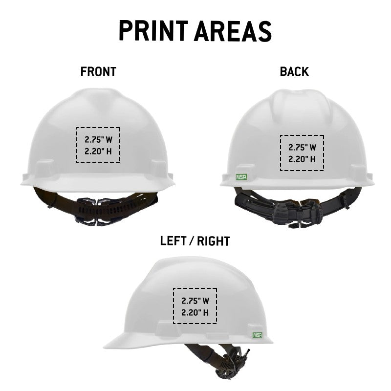 Custom MSA V-Gard Cap Style Hard Hat, 1-Touch Suspension