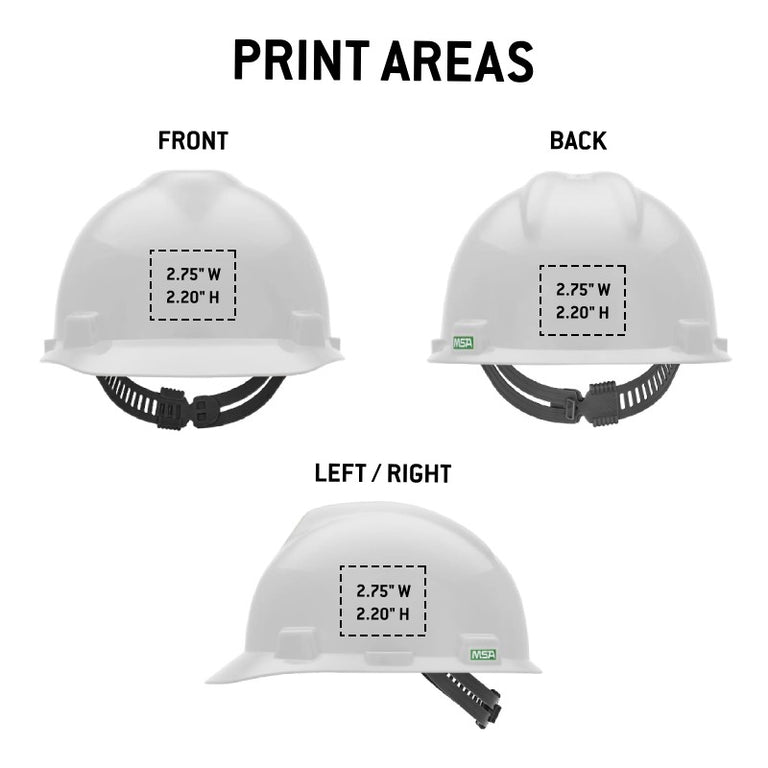 Custom MSA V-Gard Cap Style Hard Hat, StazOn 4-Point Suspension