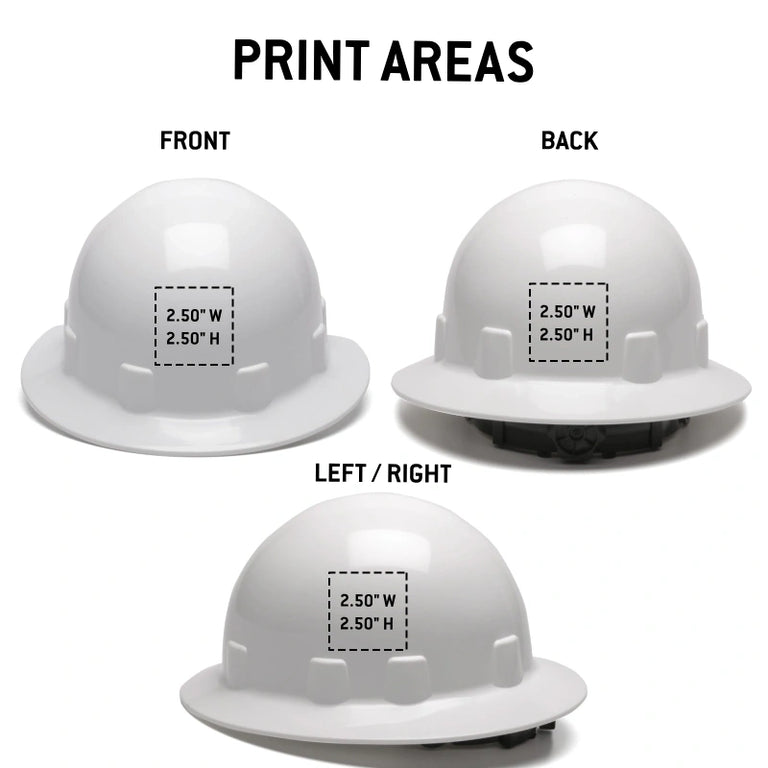 Custom Fibre Metal SuperEight Full Brim Hard Hat, 8-Point Ratchet Suspension