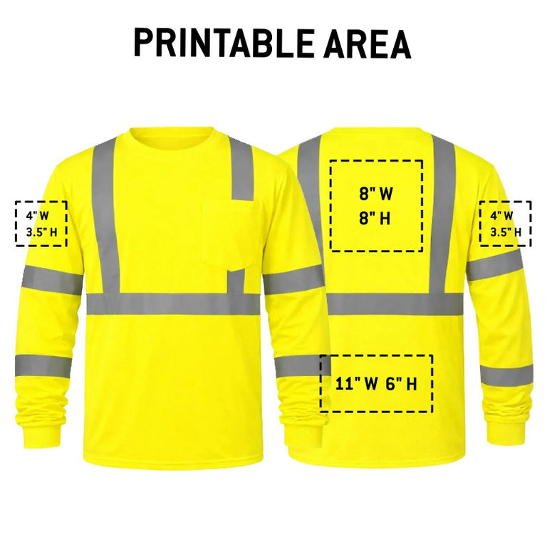 Custom Rugged Blue Type R Class 3 Hi-Vis Wicking Long Sleeve T-Shirt
