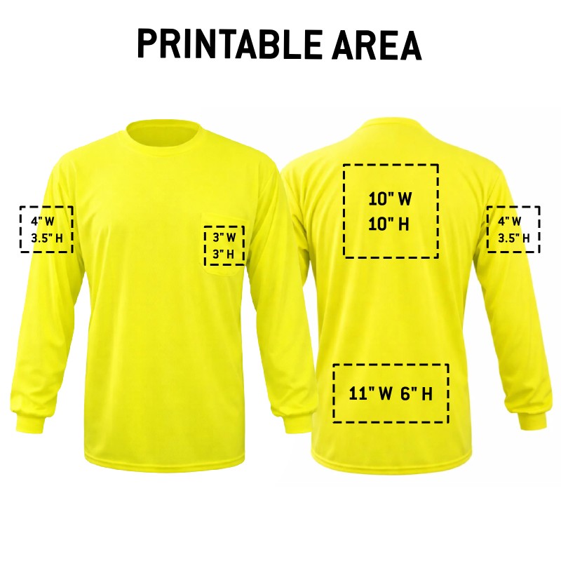 Custom Hi-Vis Long Sleeve T-Shirt, LUX-XLSPB