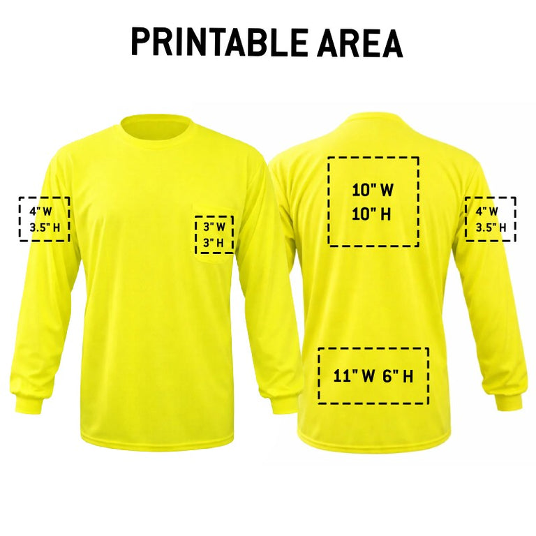 Custom Hi-Vis Long Sleeve T-Shirt, LUX-XLSPB