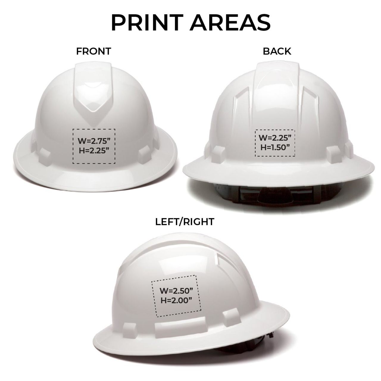 Custom Pyramex Ridgeline Full Brim Hard Hat, 6-Point Ratchet Suspension