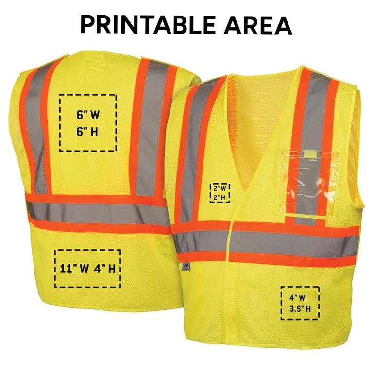 Custom Pyramex RVHL27 Type R Class 2 Hi-Vis Breakaway Mesh Safety Vest