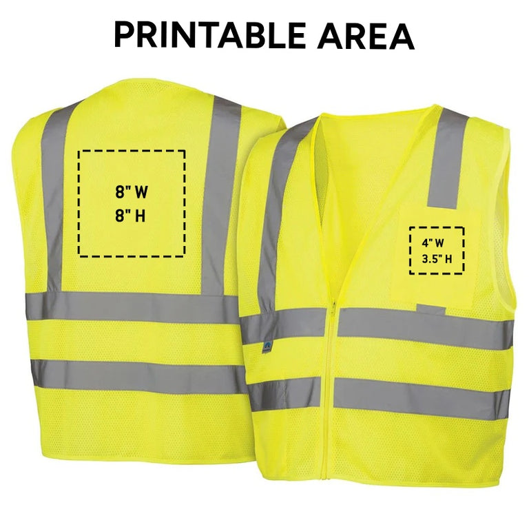 Custom Pyramex RVZ26 Type R Class 2 Hi-Vis Mesh Safety Vest