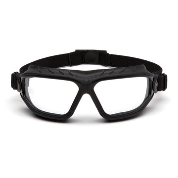 Pyramex Torser Rubber Gasket Sealed Safety Glasses - H2MAX Anti-Fog Lens - Black Strap
