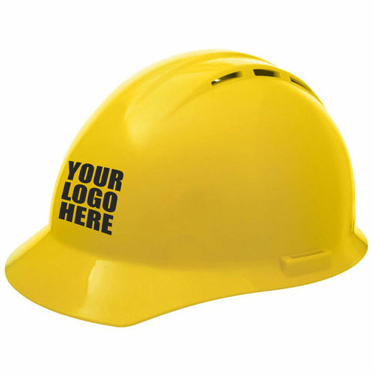 Custom Delta Plus Americana Vented Cap Style Hard Hat, 4-Point Mega Ratchet Suspension