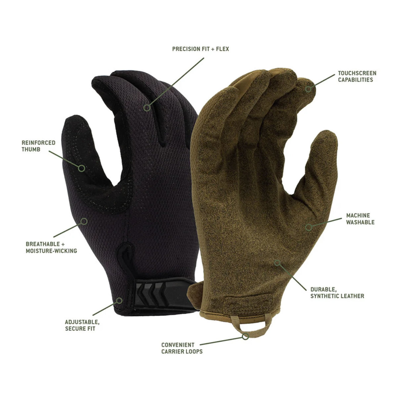 Venture Gear Tactical Medium-Duty Adjustable Operator Gloves, VGTG30