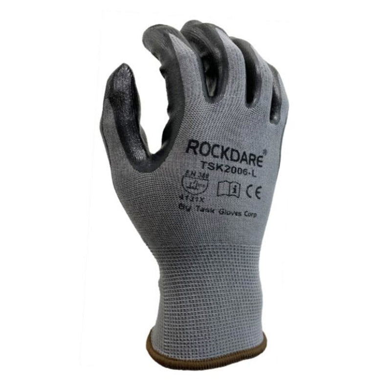 TASK 13G Gray Nitrile Coated Gloves, Gray - TSK2006