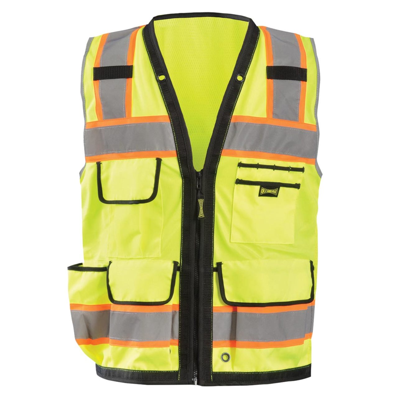 Custom OccuNomix Type R Class 2 Hi-Vis Two-Tone Surveyor Mesh Back Safety Vest, LUX-HDS2T
