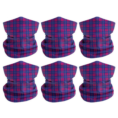 12 Pack - Rugged Blue Plaid Multipurpose Neck Gaiter Bandana Face Mask Sunscreen Face Cover with Filter Pocket