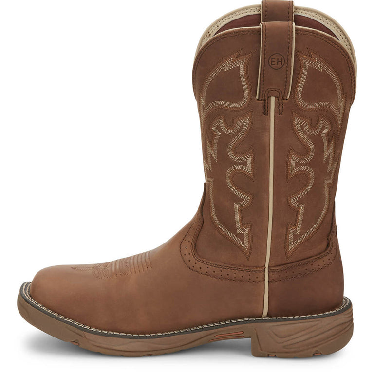 Justin Men's Rush 11" Waterproof EH Soft Toe Boots, WK4330, Tan