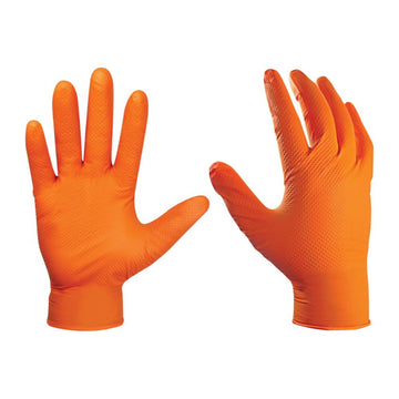 General Electric Disposable Nitrile Gloves GG622 - Orange - 8 mil - Box of 50 (S, M, L, XL)
