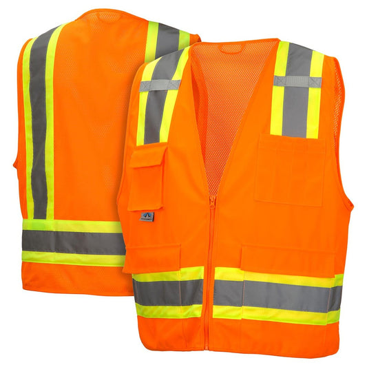 Pyramex RVZ24 Type R Class 2 Hi-Vis Surveyor's Mesh Back Safety Vest
