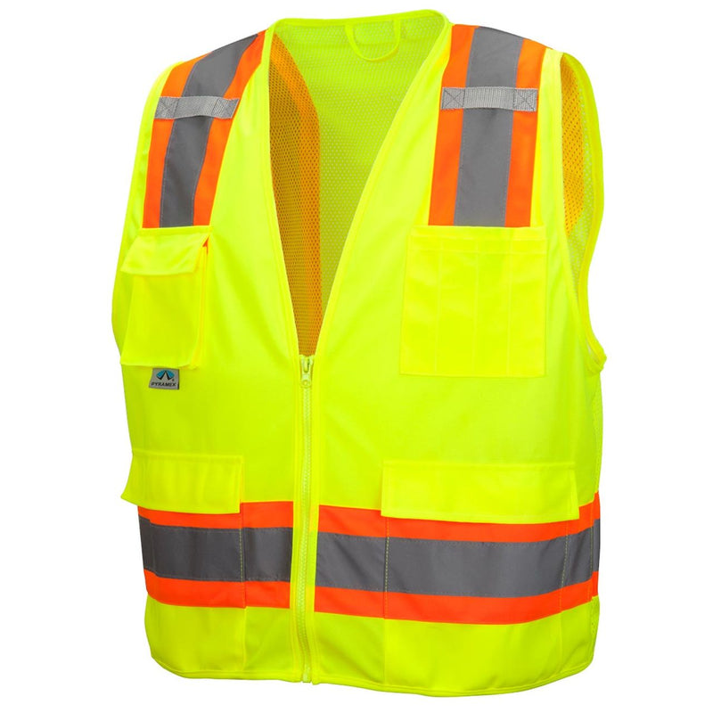 Custom Pyramex RVZ24 Type R Class 2 Hi-Vis Surveyor's Mesh Back Safety Vest