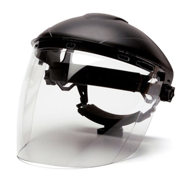 Pyramex Ridgeline Ratchet Headgear with Clear Tapered Polycarbonate Face Shield Combo - S1110 & HGBR