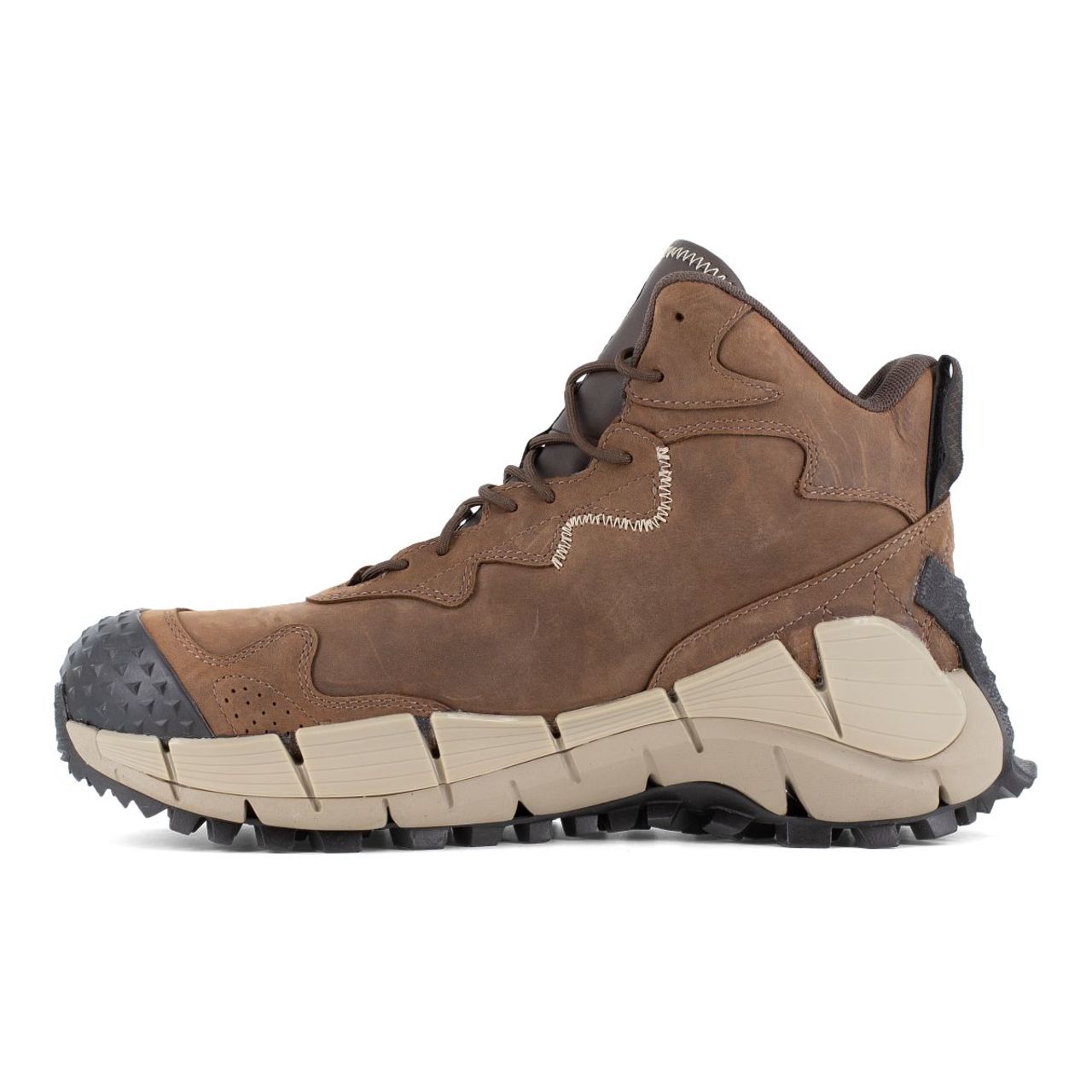 Reebok Men's Zig Kinetica Edge II Waterproof EH Met Guard Composite Toe Work Shoes, Brown - RB3025